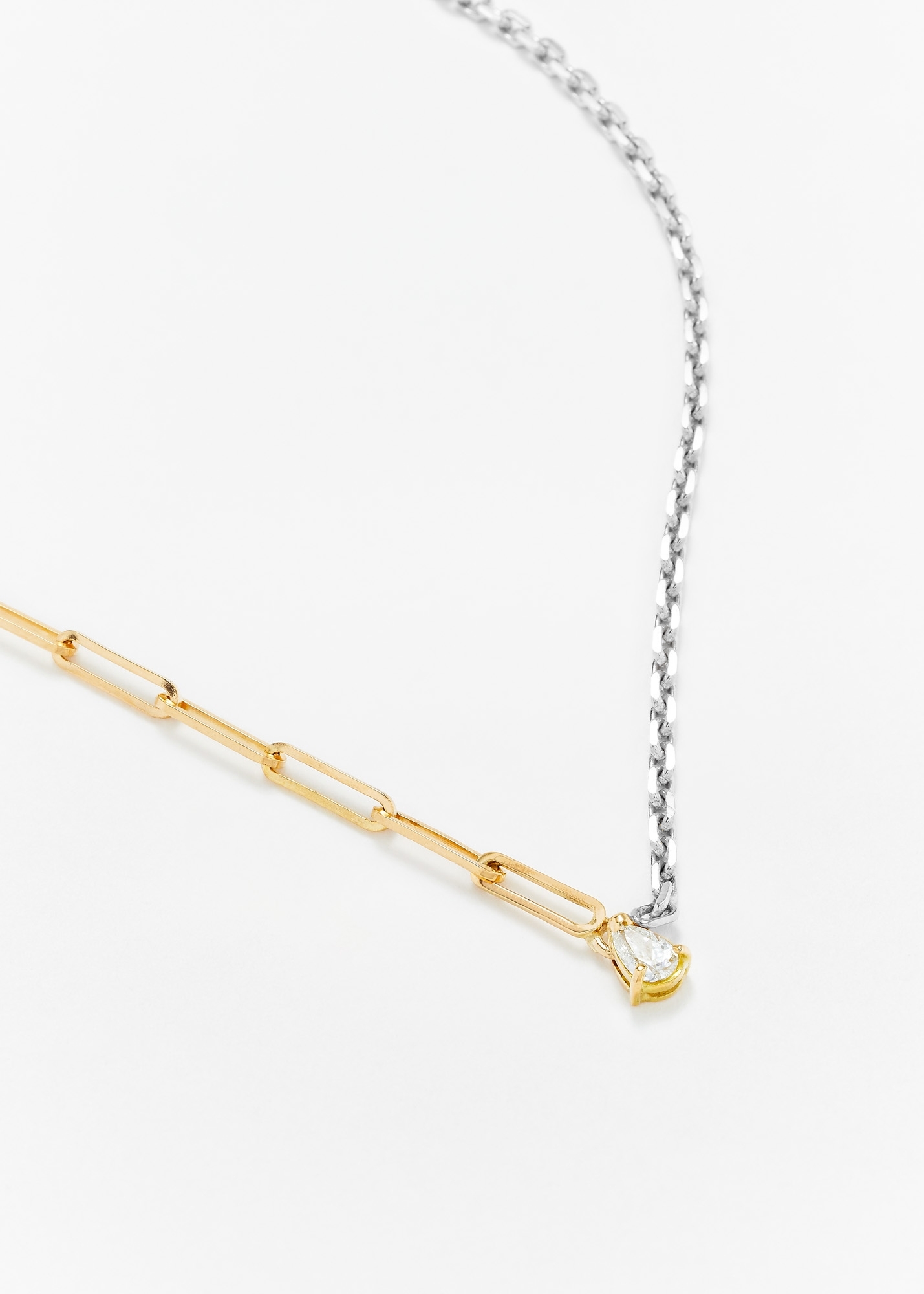 COLLIER SOLITAIRE DIAMANT POIRE GM 2 ORS
