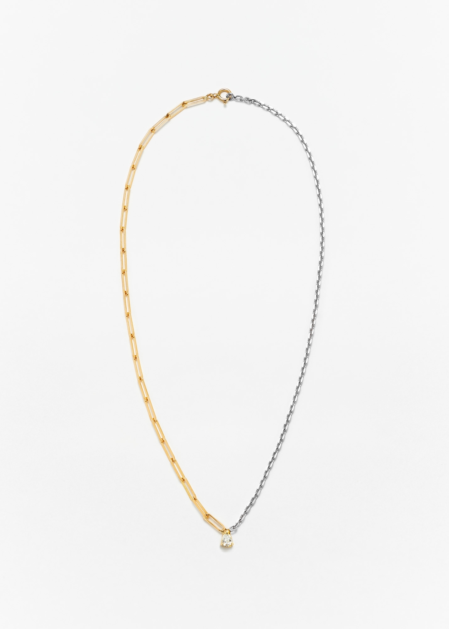 COLLIER SOLITAIRE DIAMANT POIRE GM 2 ORS