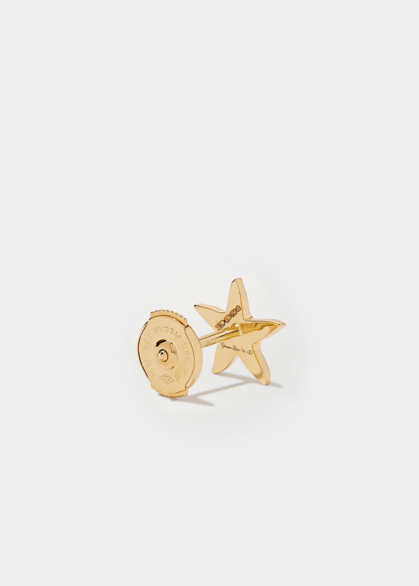 MINI BOUCLE D'OREILLE ÉTOILE DE MER DIAMANTS OR JAUNE