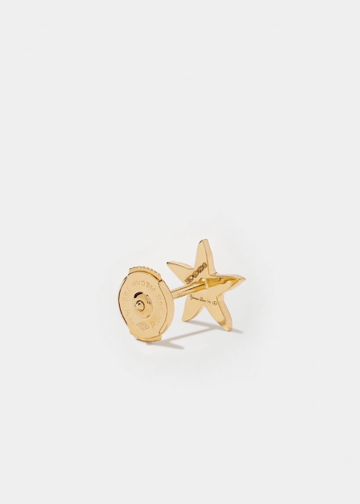 MINI BOUCLE D'OREILLE ÉTOILE DE MER DIAMANTS OR JAUNE