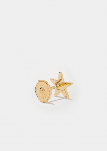MINI BOUCLE D'OREILLE ÉTOILE DE MER DIAMANTS OR JAUNE
