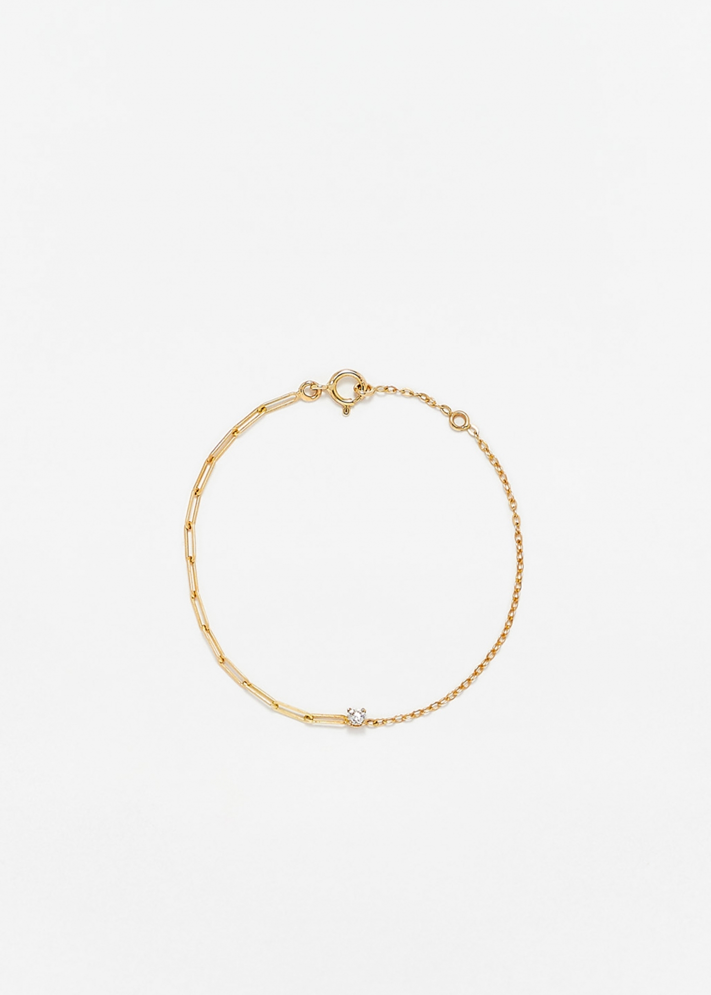 BRACELET SOLITAIRE DIAMANT ROND PM OR JAUNE