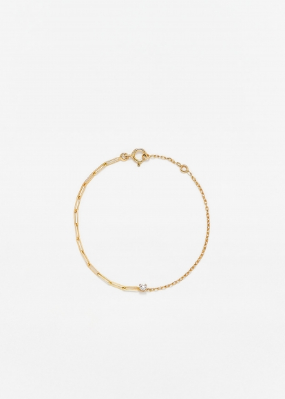 BRACELET SOLITAIRE DIAMANT ROND PM OR JAUNE