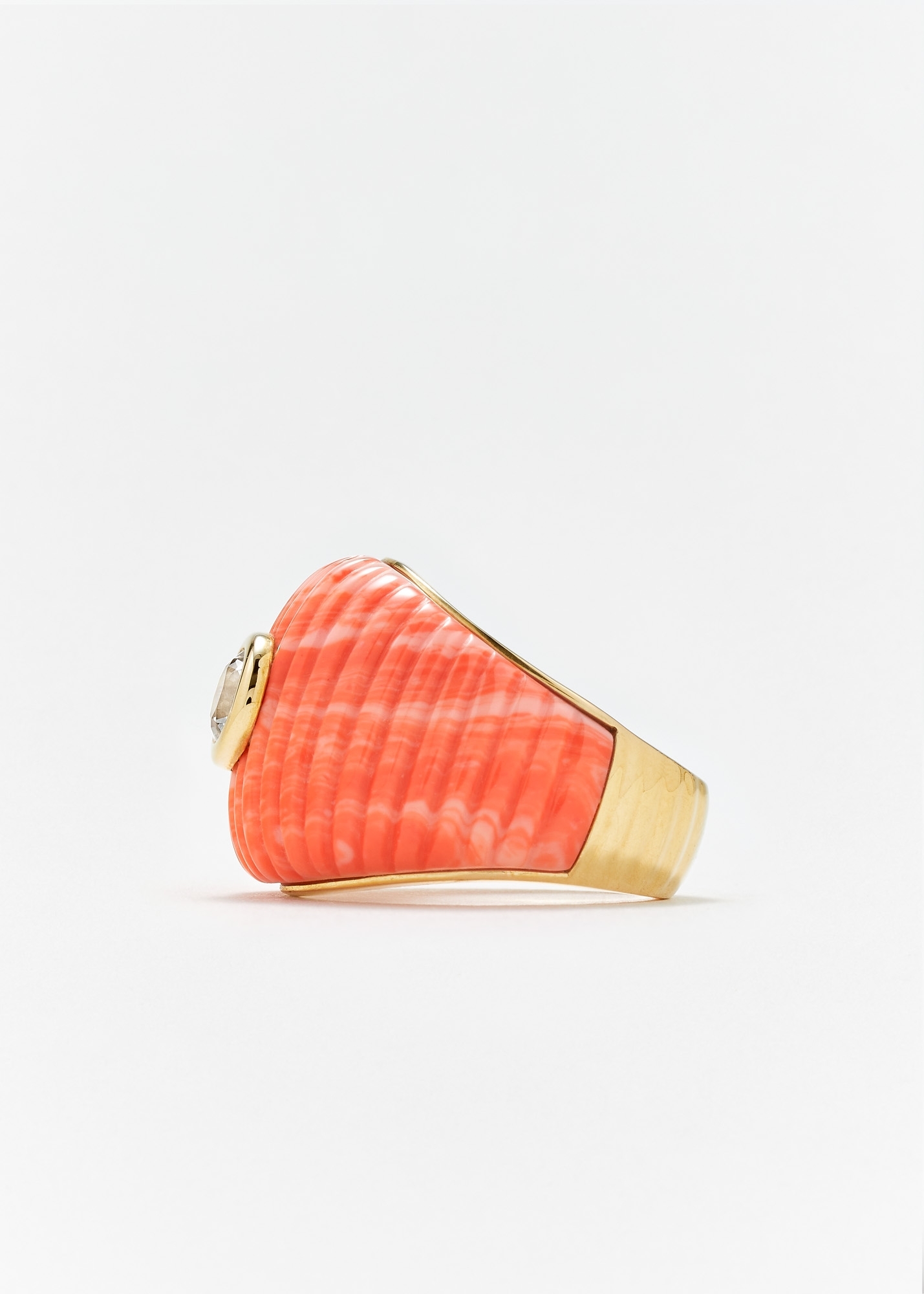 BAGUE MAXI BERLINGOT CORAIL OR JAUNE