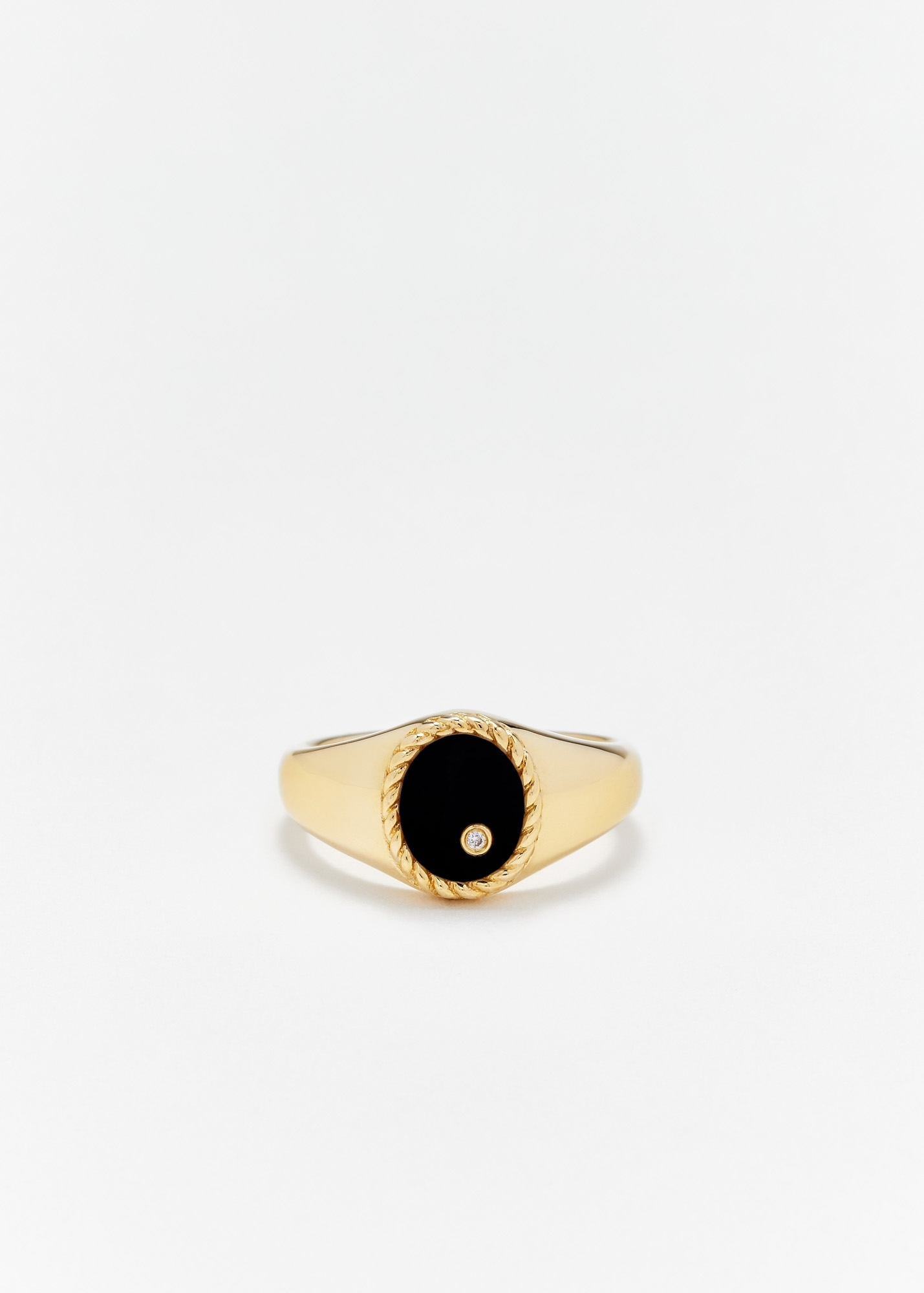 BABY CHEVALIÈRE OVALE ONYX OR JAUNE