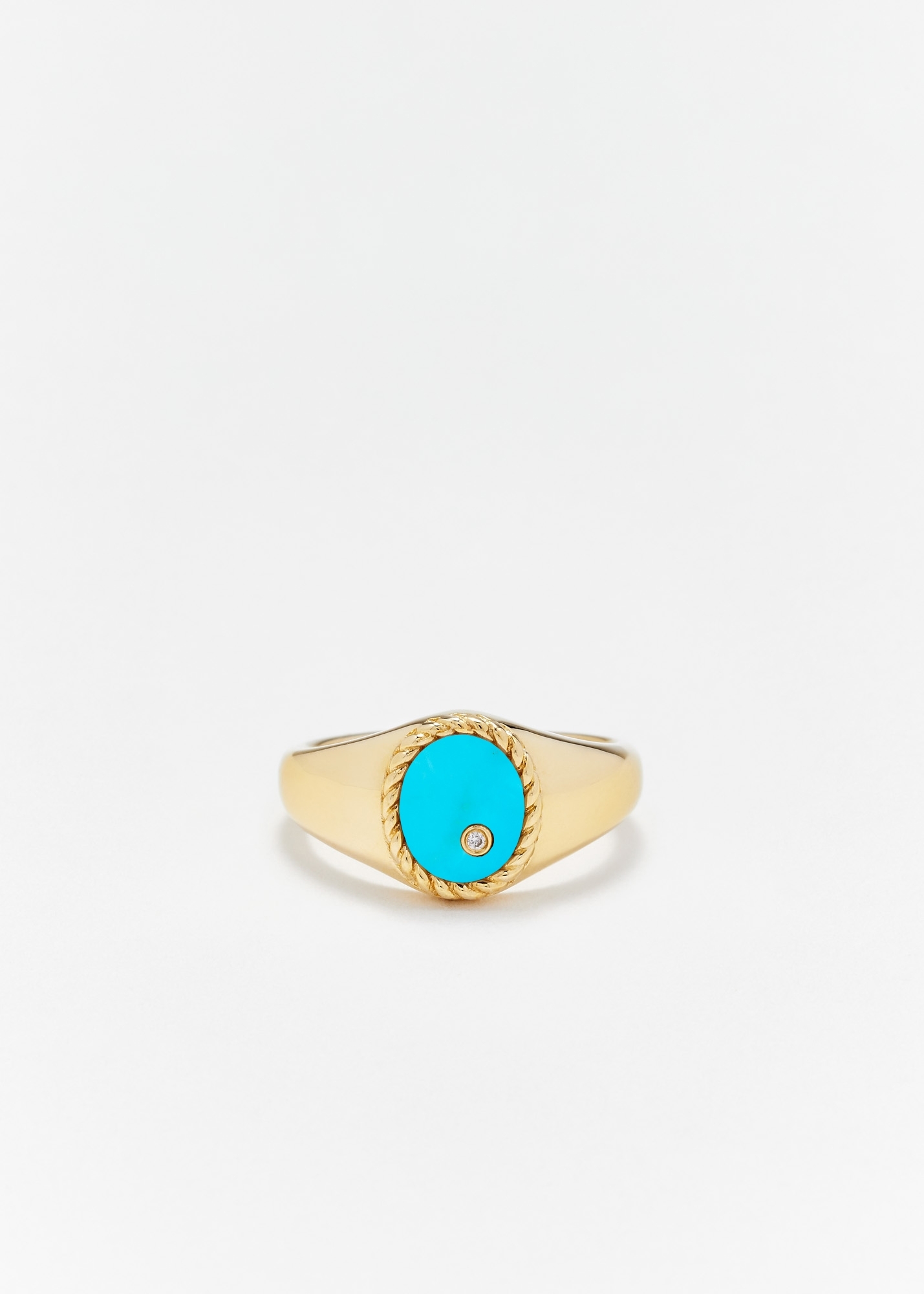 BABY CHEVALIÈRE OVALE TURQUOISE OR JAUNE