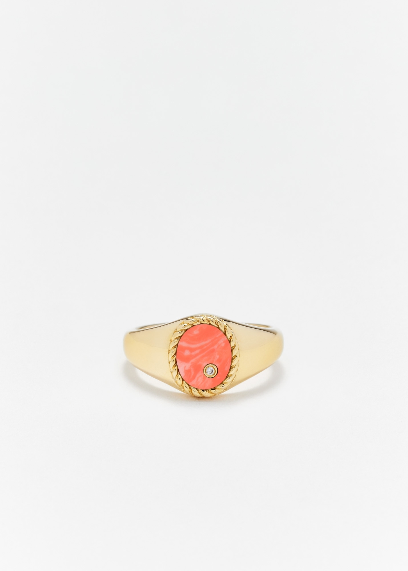 BABY CHEVALIÈRE OVALE CORAIL OR JAUNE