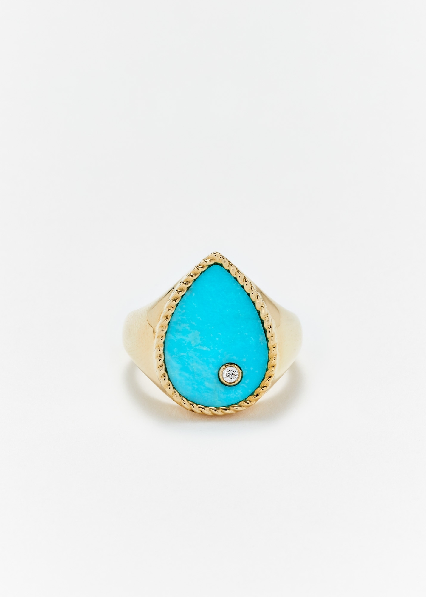 CHEVALIÈRE POIRE TURQUOISE OR JAUNE