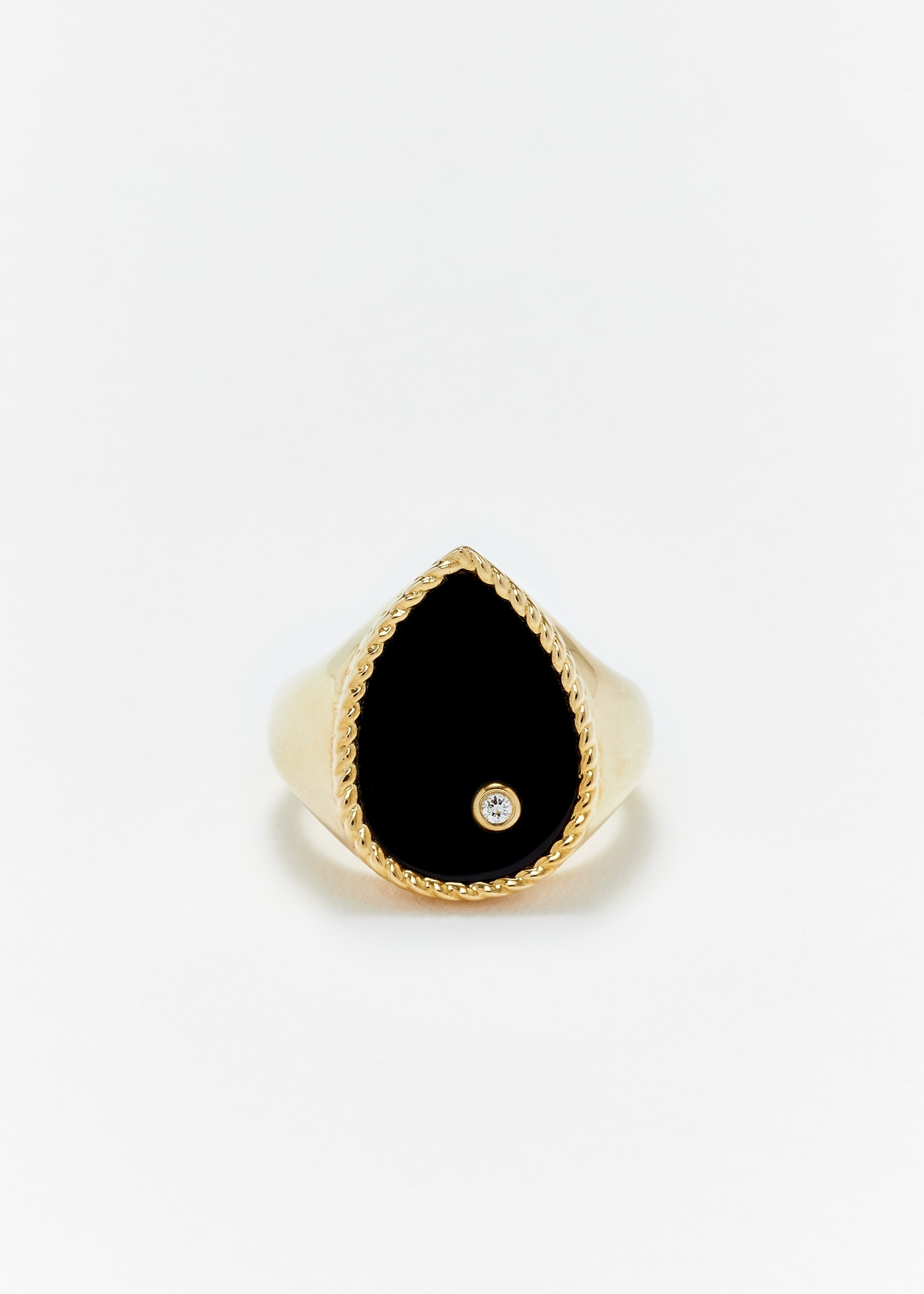 CHEVALIÈRE POIRE ONYX OR JAUNE