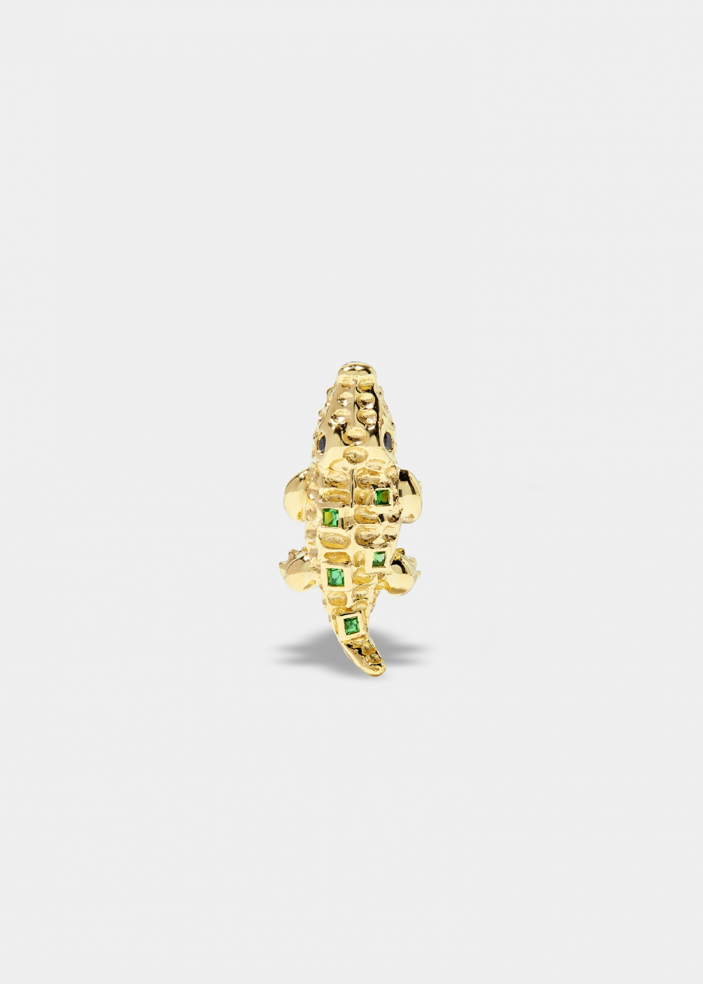 MINI BOUCLE D'OREILLE CROCO OR JAUNE