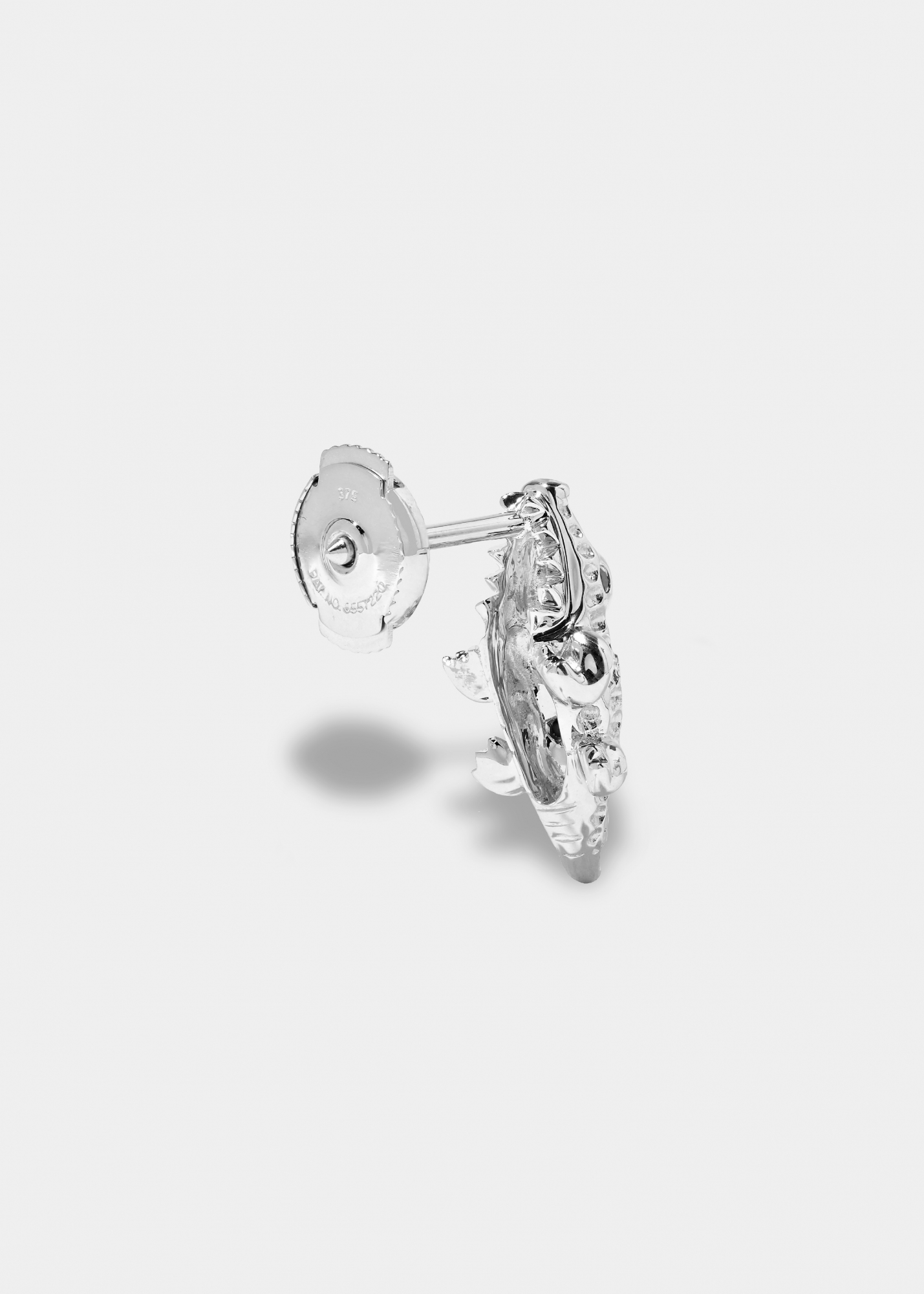 MINI BOUCLE D'OREILLE CROCO OR BLANC