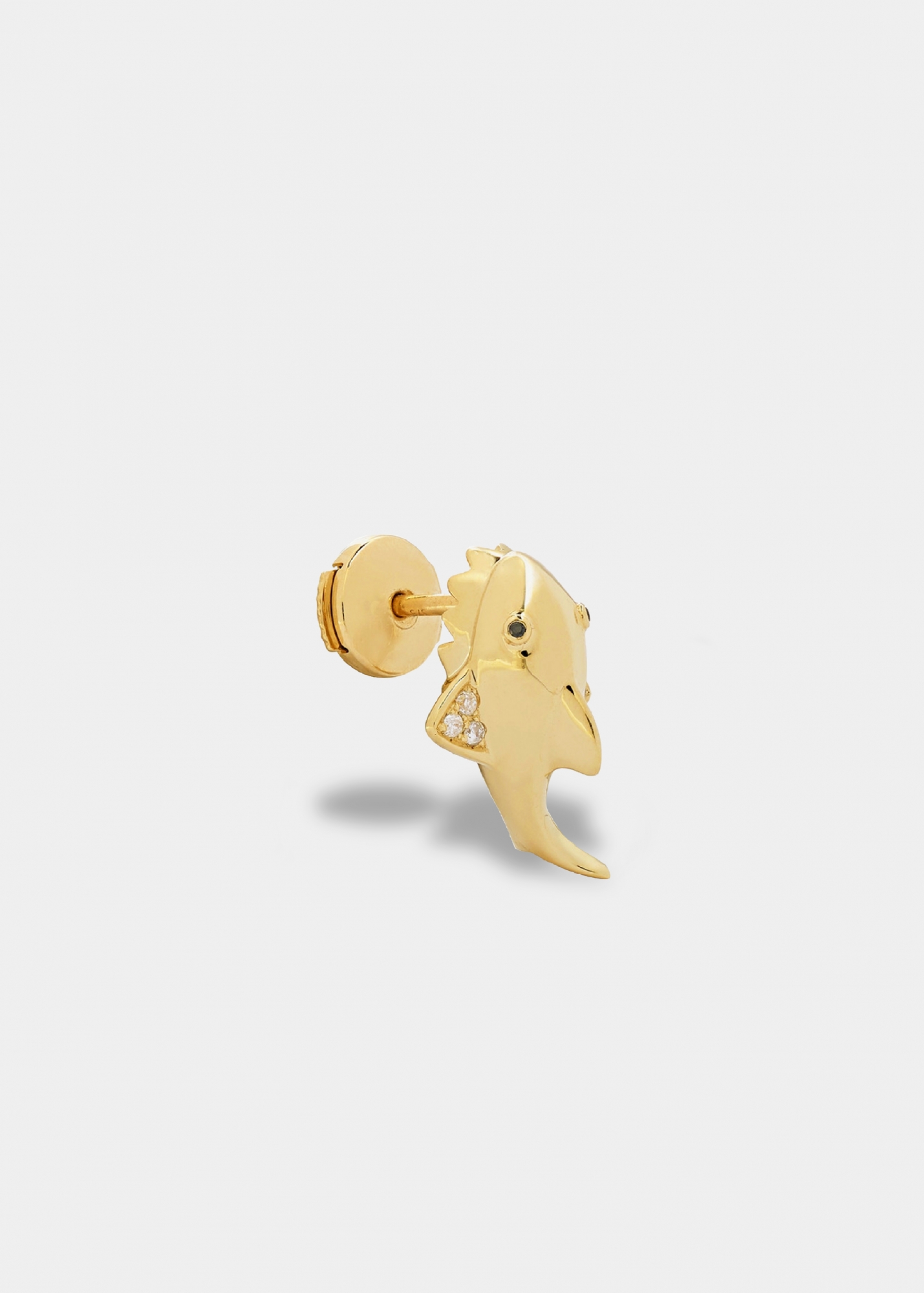 MINI BOUCLE D'OREILLE REQUIN OR JAUNE