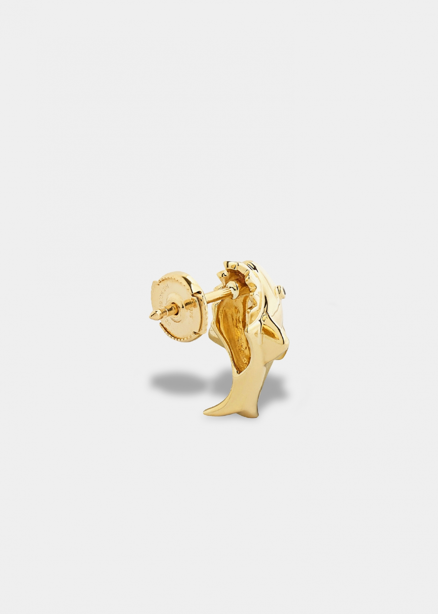 MINI BOUCLE D'OREILLE REQUIN OR JAUNE
