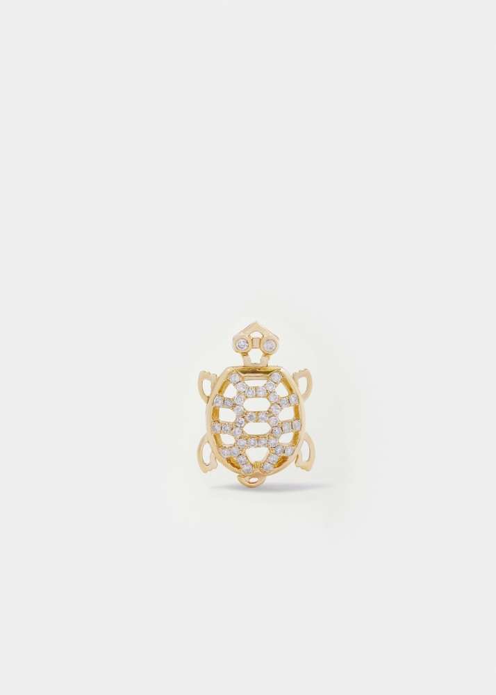 MINI BOUCLE D'OREILLE TORTUE OR JAUNE