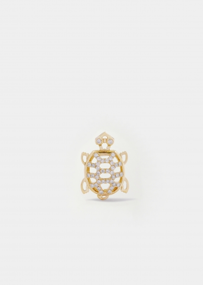 MINI BOUCLE D'OREILLE TORTUE OR JAUNE