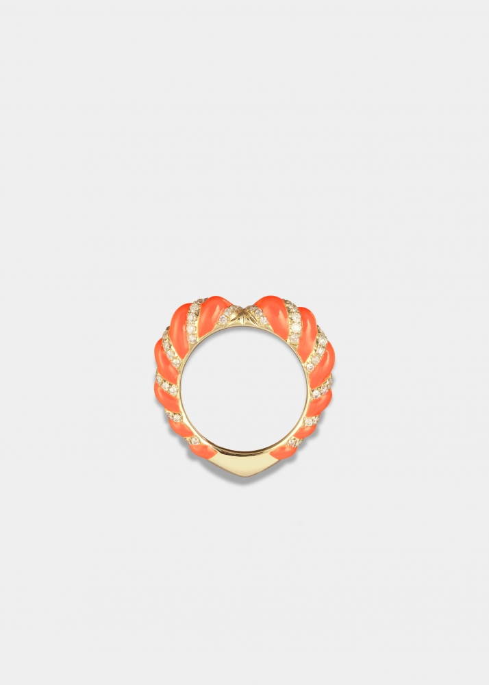 ALLIANCE COEUR CORAIL DIAMANTS OR JAUNE