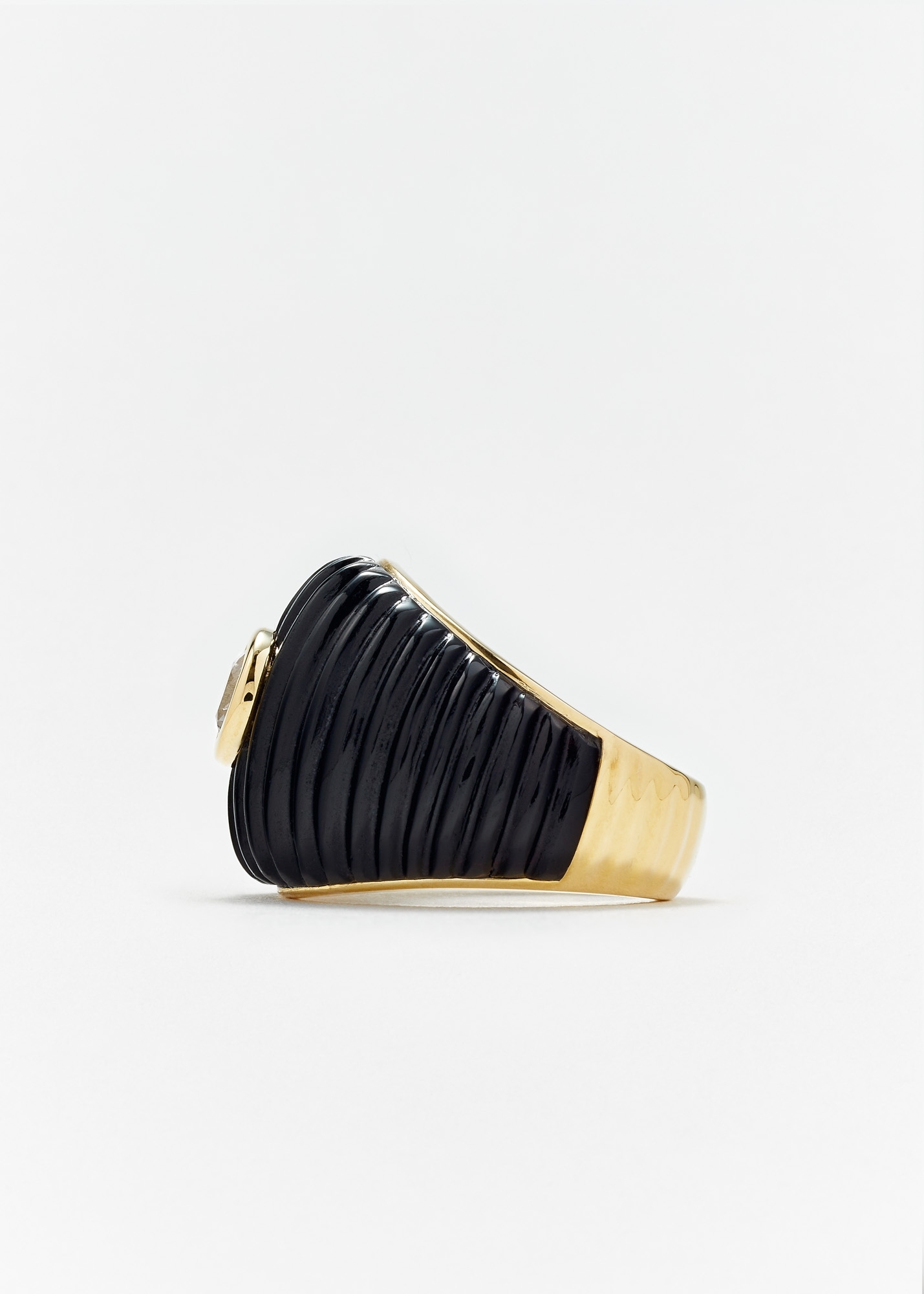 BAGUE MAXI BERLINGOT ONYX OR JAUNE