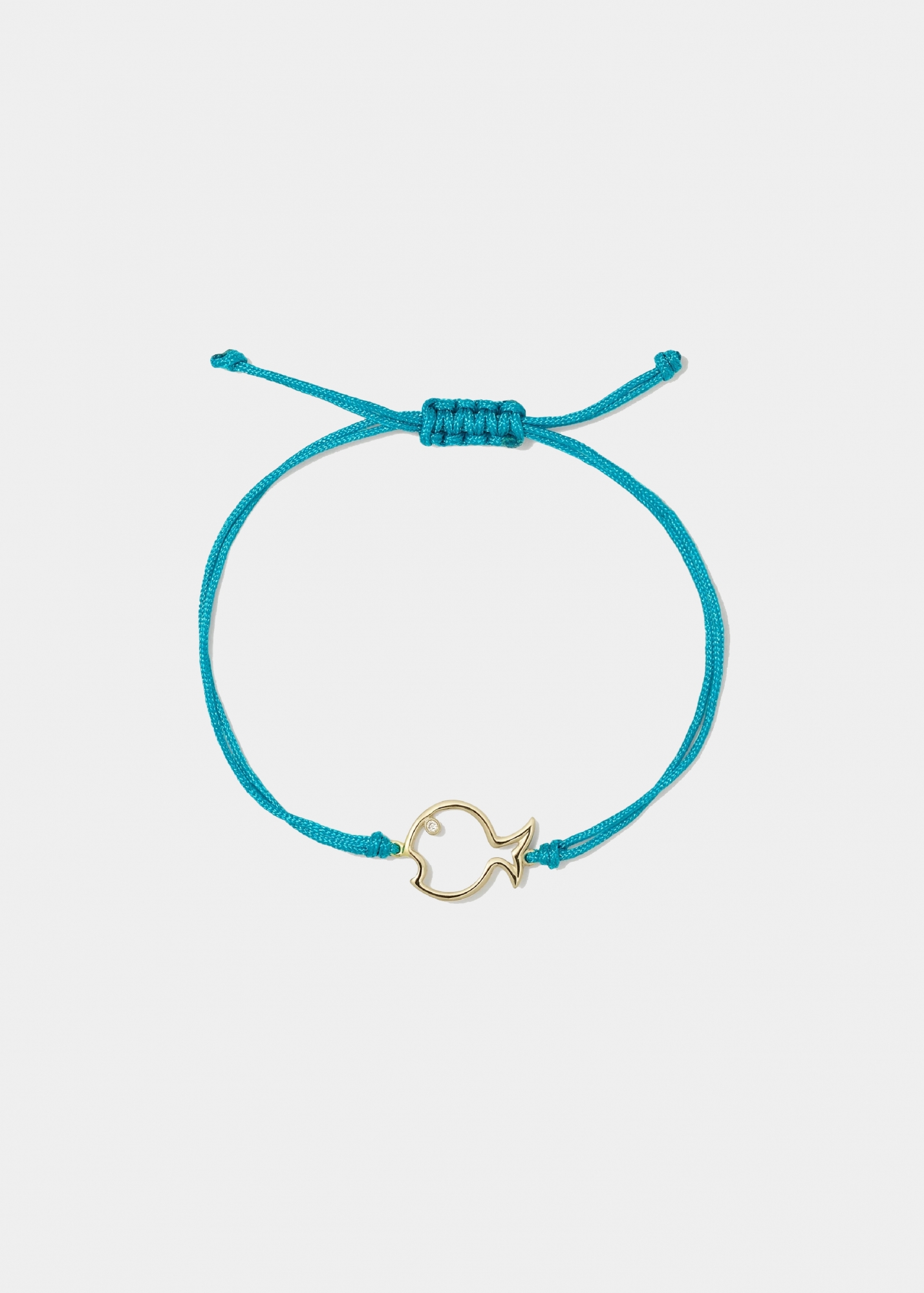 BRACELET FIL POISSON BULLE TURQUOISE OR JAUNE