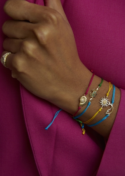 BRACELET FIL NAUTILUS FUCHSIA OR JAUNE