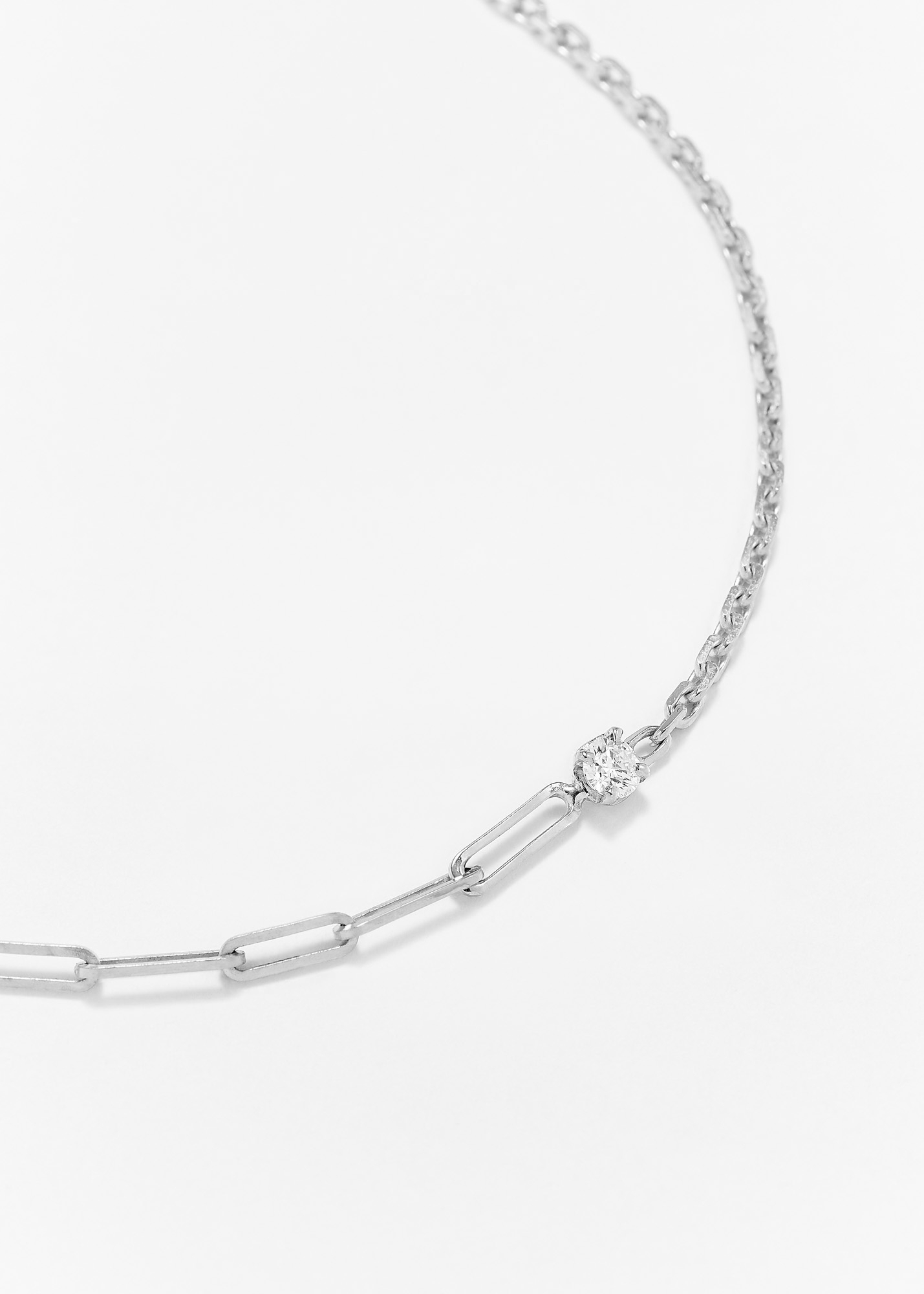 BRACELET SOLITAIRE DIAMANT ROND GM OR BLANC
