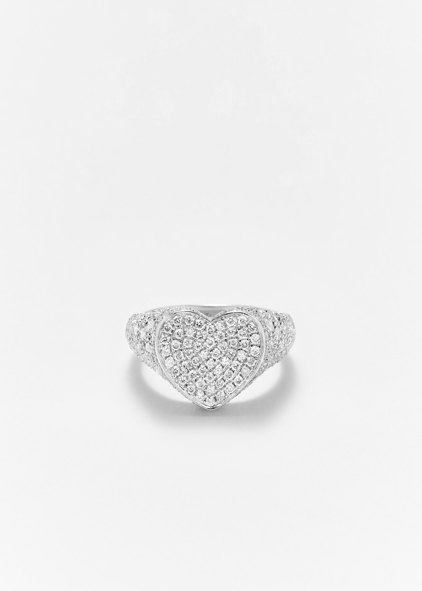 MINI CHEVALIÈRE COEUR DIAMANTS OR BLANC
