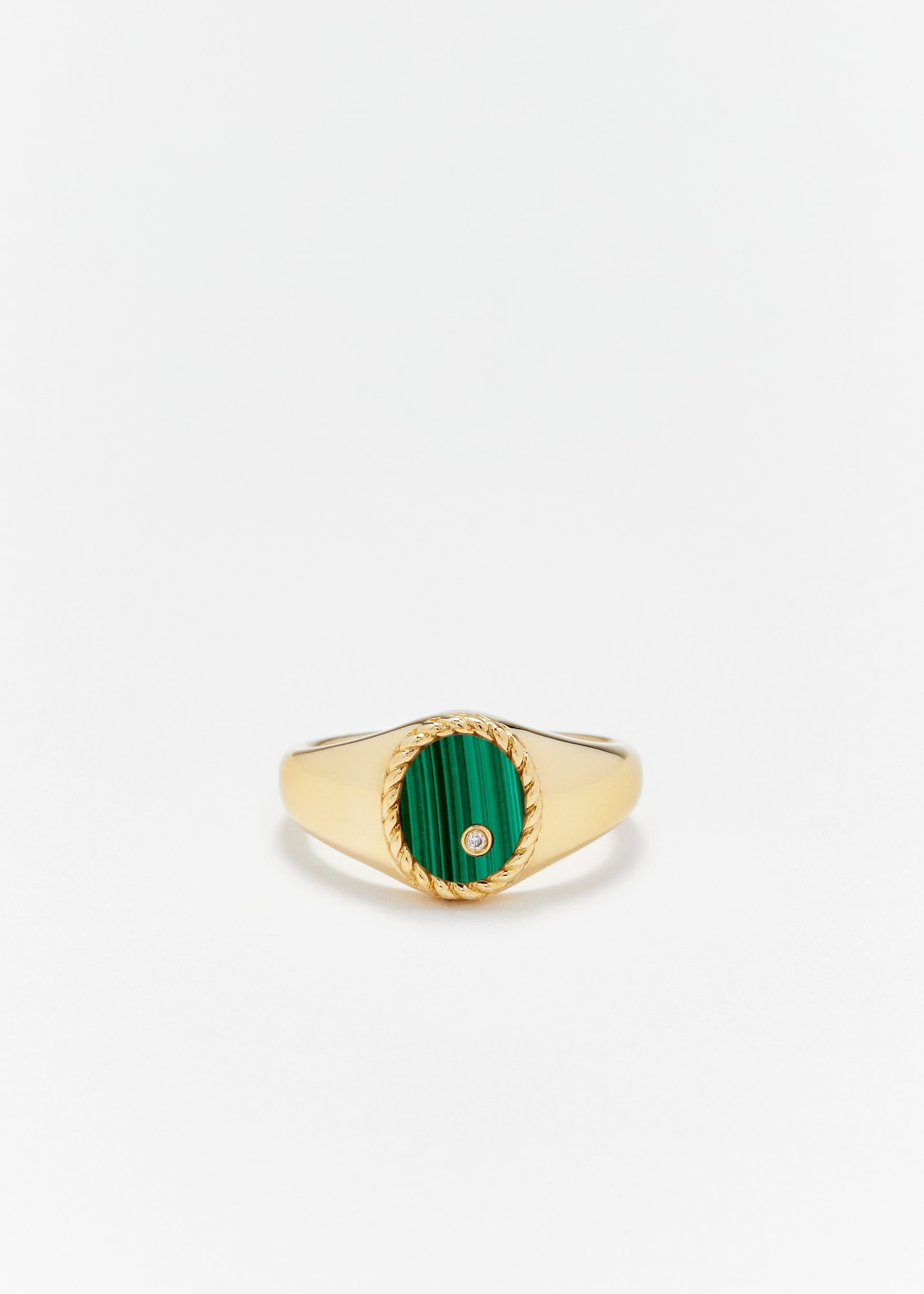BABY CHEVALIÈRE OVALE MALACHITE OR JAUNE