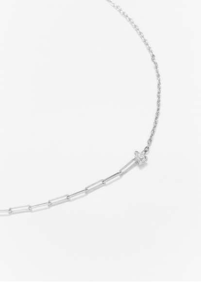 BRACELET SOLITAIRE DIAMANT POIRE PM OR BLANC