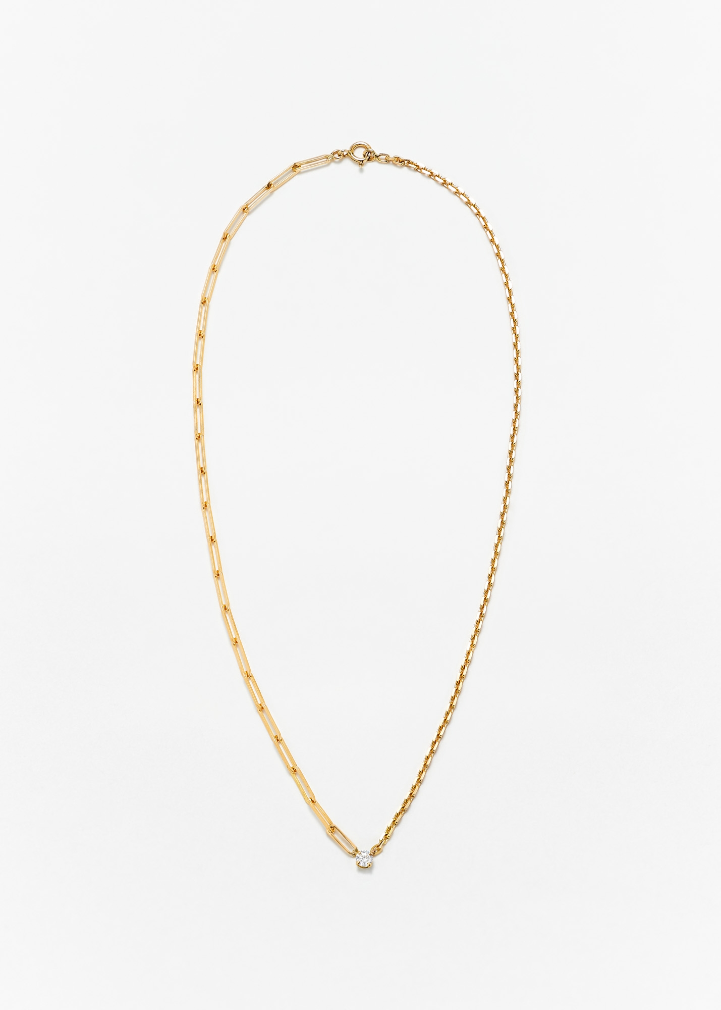 COLLIER SOLITAIRE DIAMANT ROND GM OR JAUNE