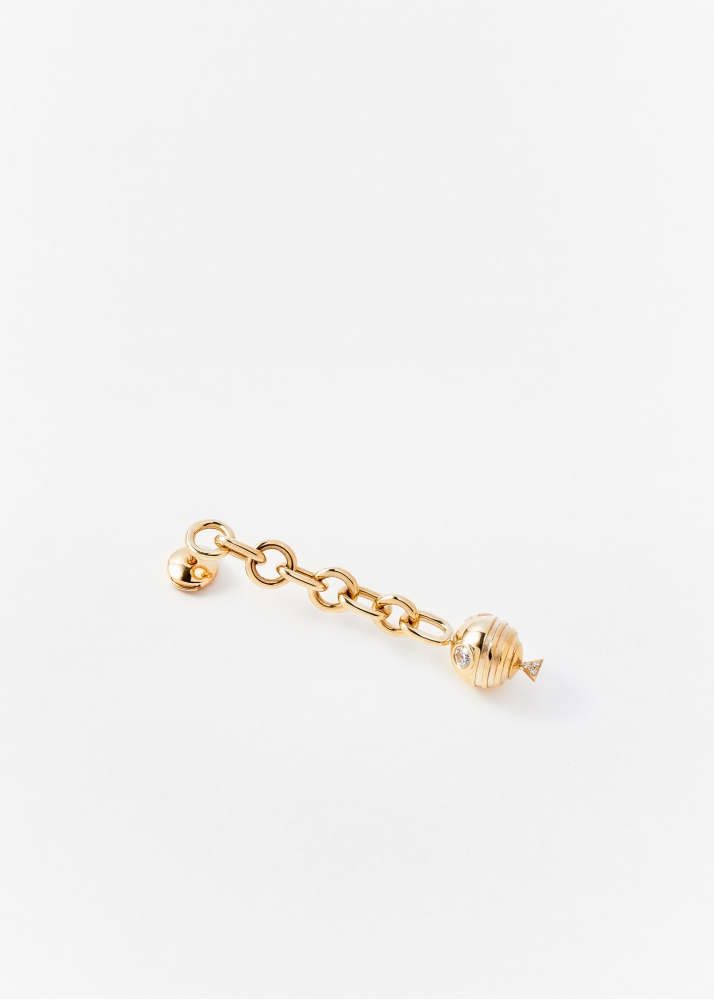 BOUCLE D'OREILLE POISSON BULLE OR JAUNE