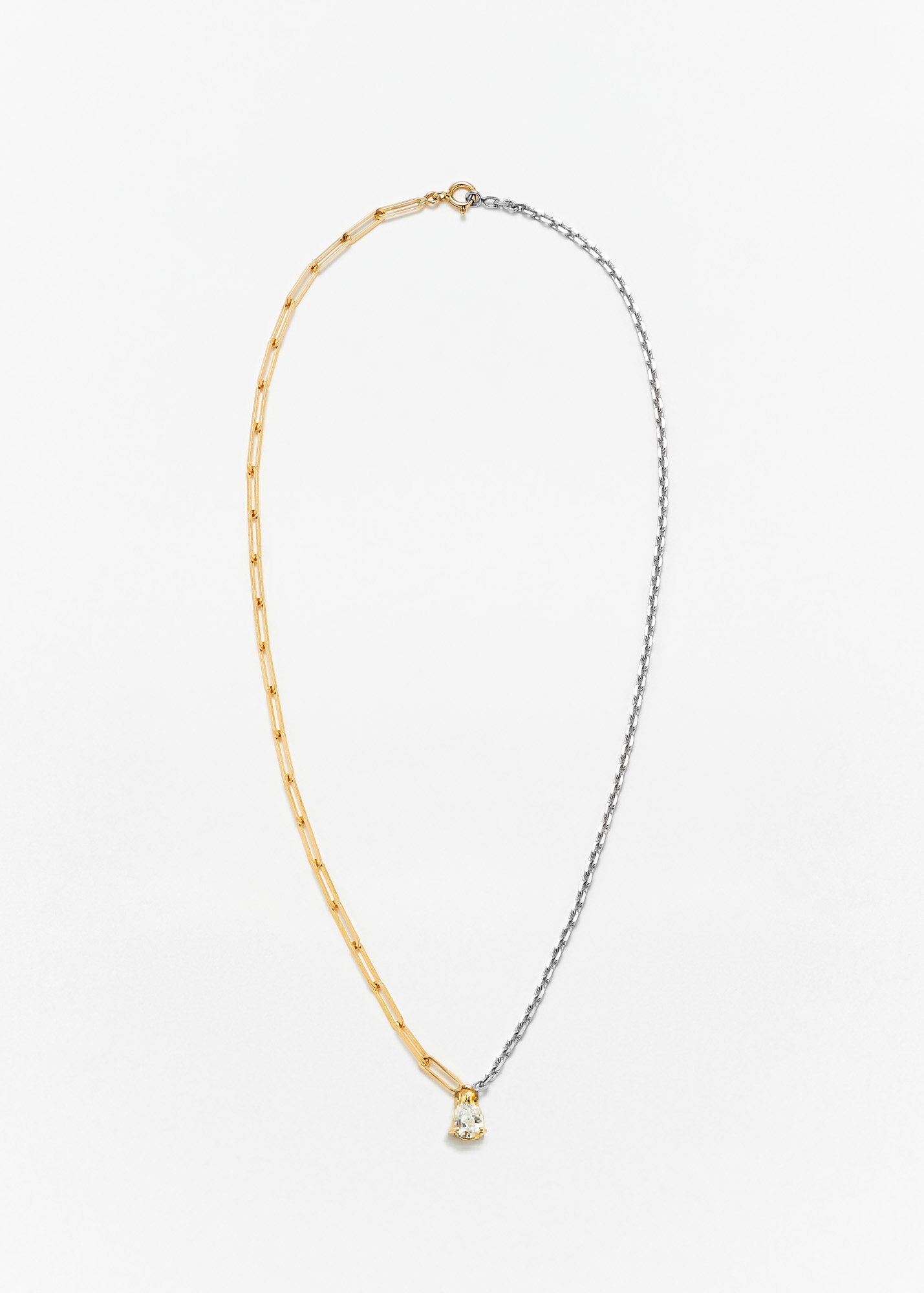 COLLIER MAXI SOLITAIRE DIAMANT POIRE 2 ORS
