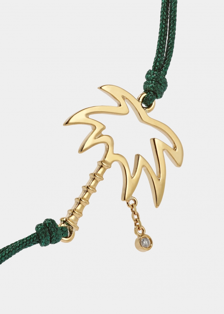 BRACELET FIL PALMIER VERT OR JAUNE