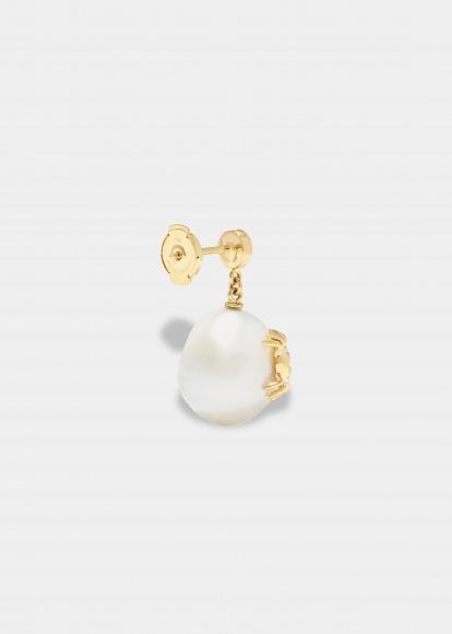 PAIRE DE BOUCLES D'OREILLE PERLES HISTOIRE OR JAUNE