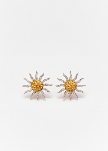 PAIRE DE MAXI BOUCLES D'OREILLE SOLEIL 2 ORS
