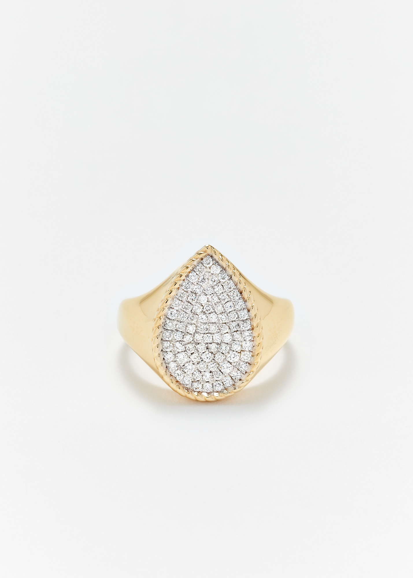 CHEVALIÈRE POIRE DIAMANTS OR JAUNE