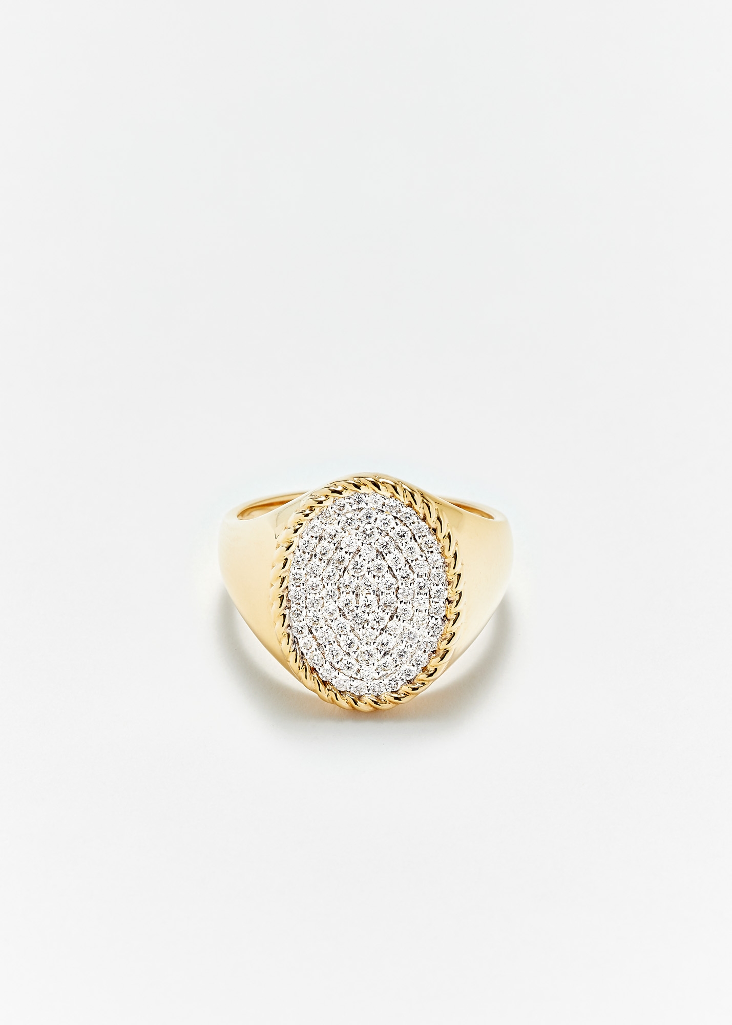 【関税込み】Yvonne Leon ゴールド Chevaliere Octo リング Signet Ring Ovale - Diamonds and yellow gold - Yvonne Léon