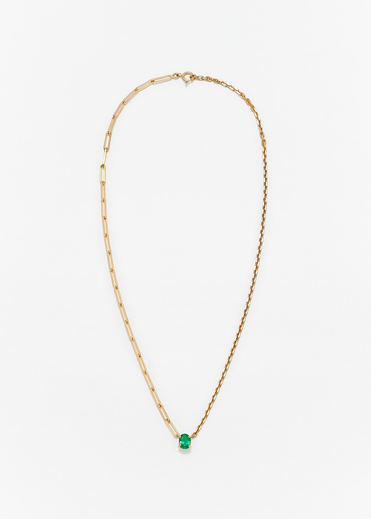 COLLIER SOLITAIRE ÉMERAUDE GM OR JAUNE
