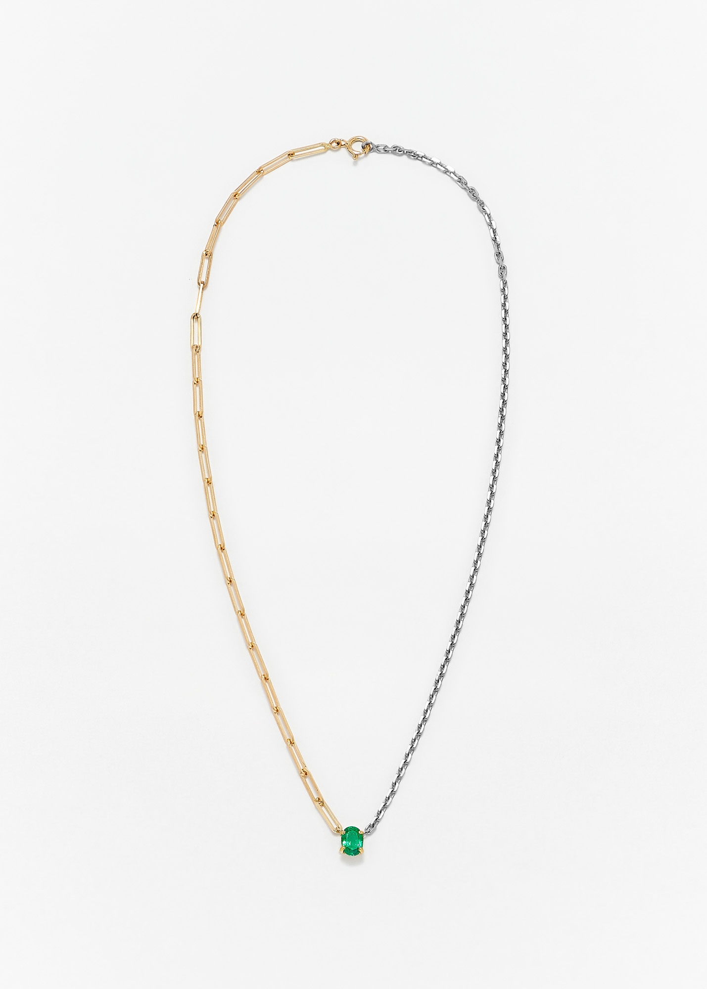 COLLIER SOLITAIRE ÉMERAUDE GM 2 ORS