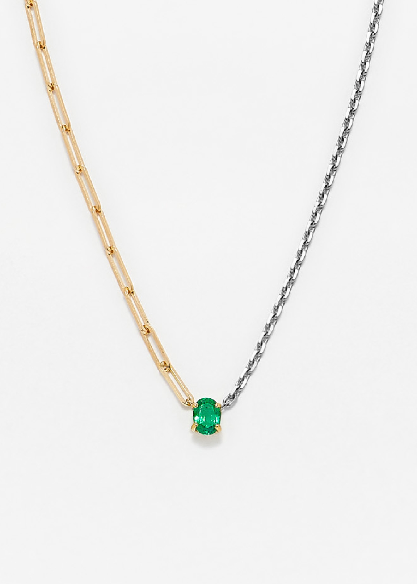 COLLIER SOLITAIRE ÉMERAUDE GM 2 ORS