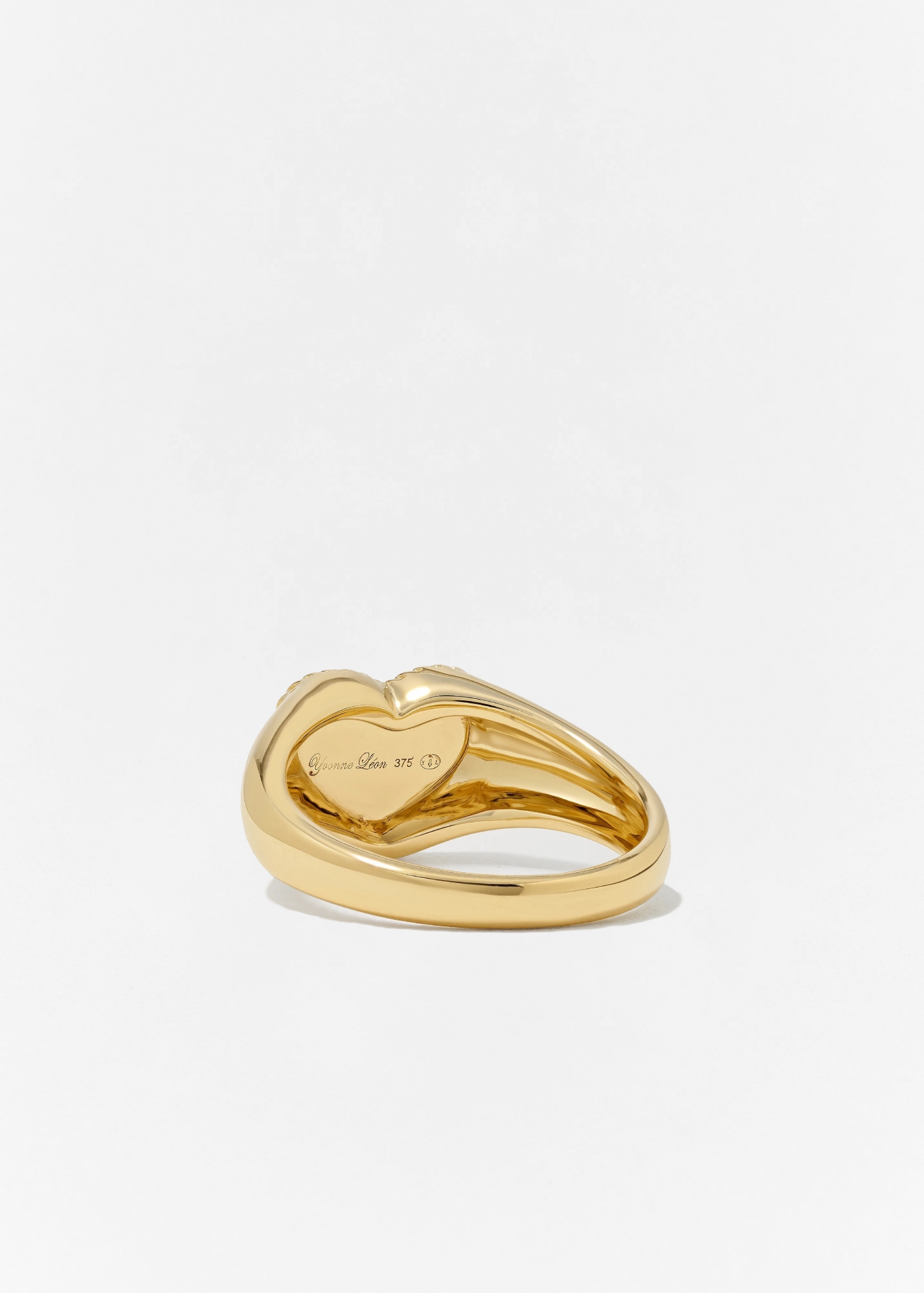 Baby Signet Ring Coeur - Diamond and yellow gold - Yvonne Léon