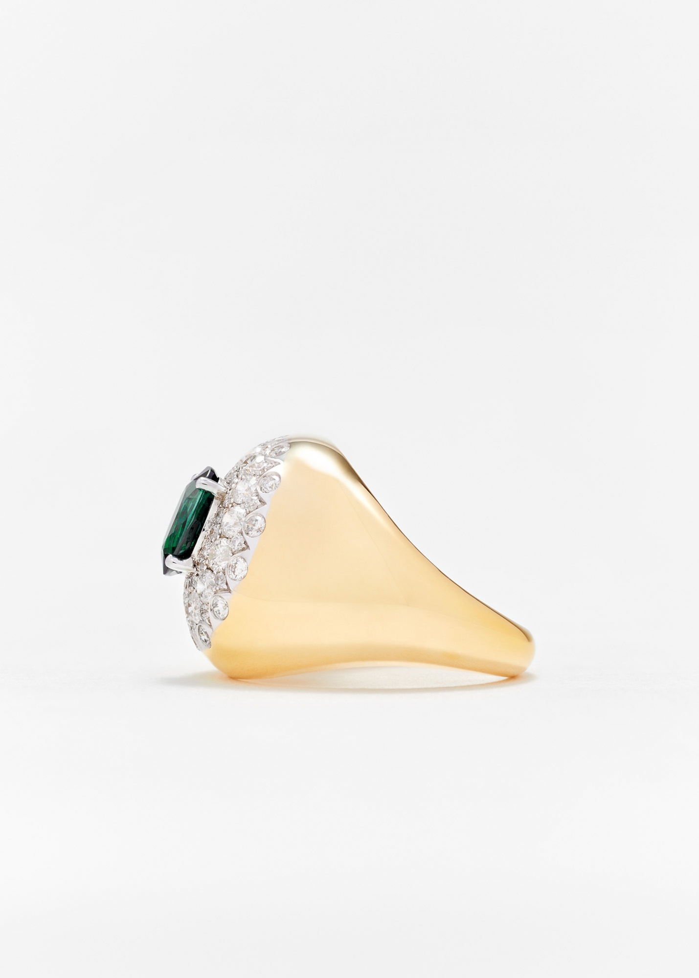CHEVALIÈRE POMPADOUR EMERAUDE OR JAUNE