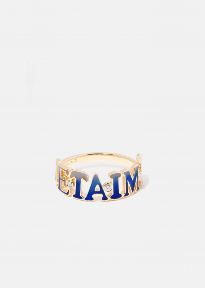 BAGUE JE T'AIME EMAIL BLEU OR JAUNE