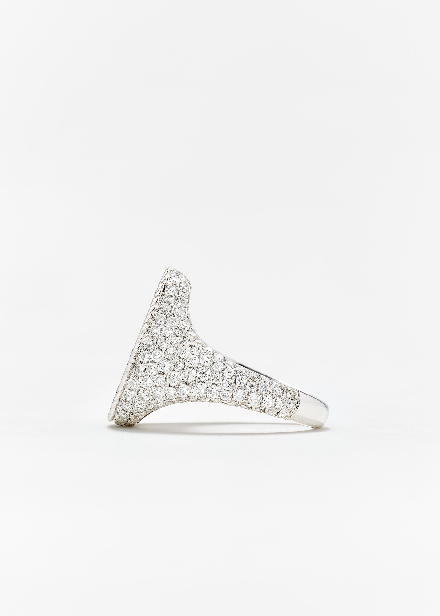 CHEVALIÈRE POIRE FULL DIAMANTS OR BLANC