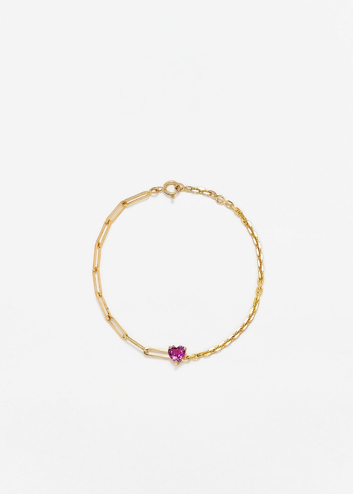 BRACELET SOLITAIRE COEUR GM OR JAUNE