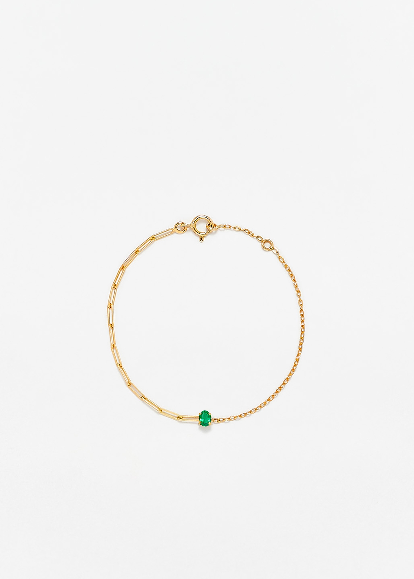 BRACELET SOLITAIRE ÉMERAUDE PM OR JAUNE