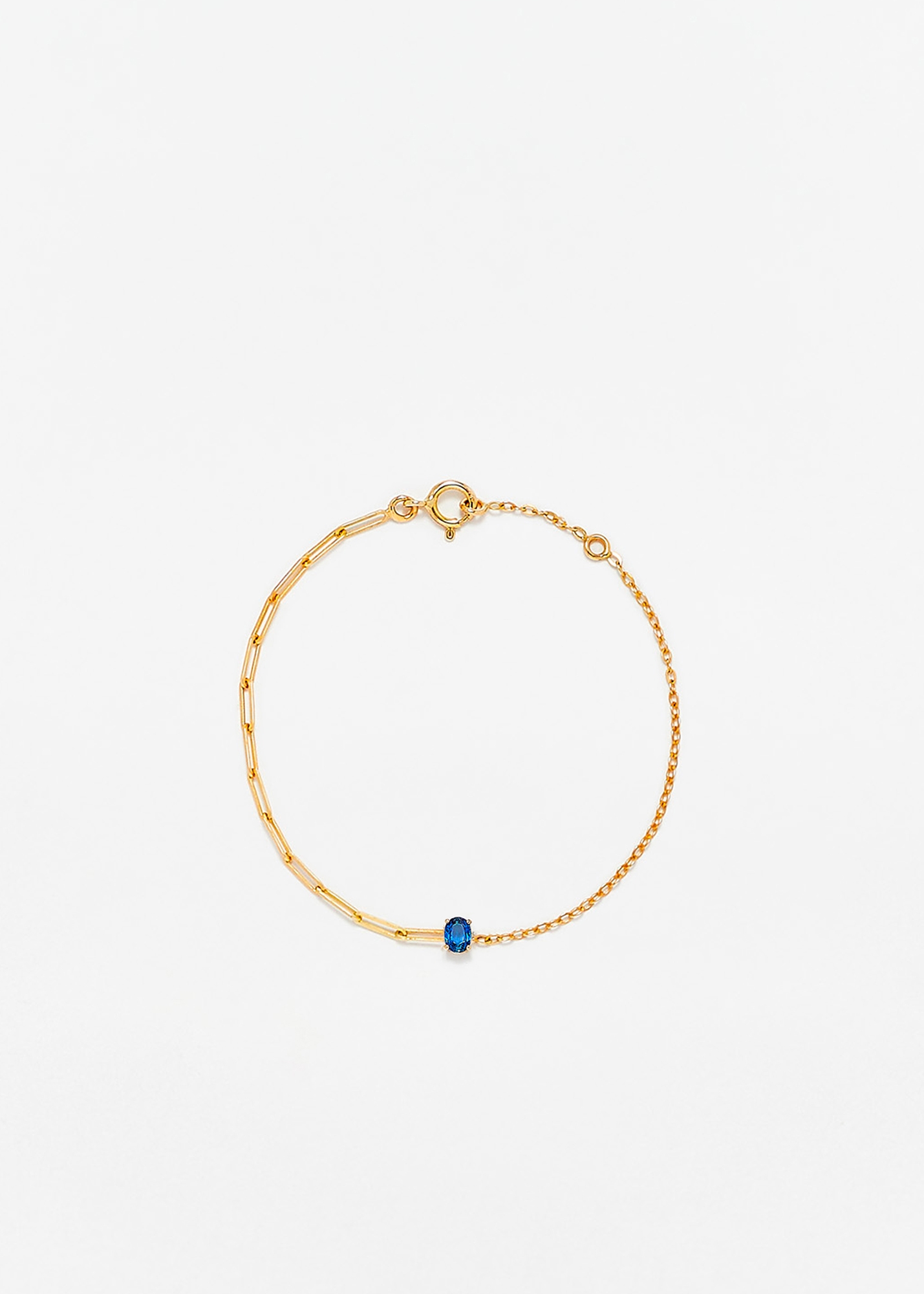 BRACELET SOLITAIRE SAPHIR BLEU PM OR JAUNE