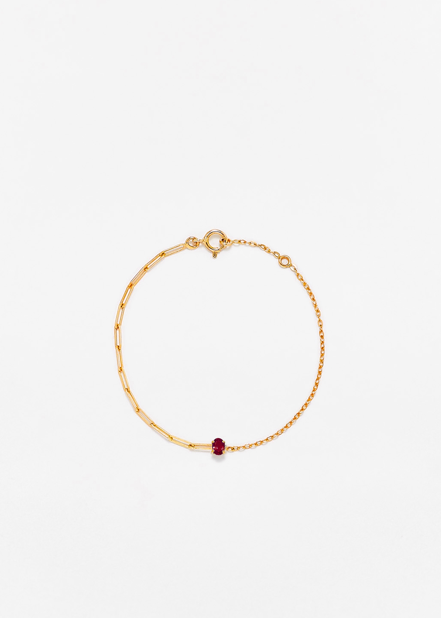 BRACELET SOLITAIRE RUBIS PM OR JAUNE