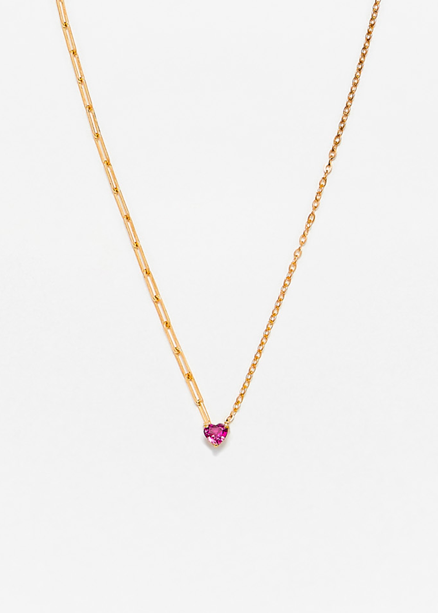 COLLIER SOLITAIRE COEUR PM OR JAUNE