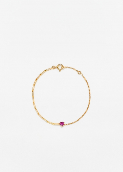 BRACELET SOLITAIRE COEUR PM OR JAUNE
