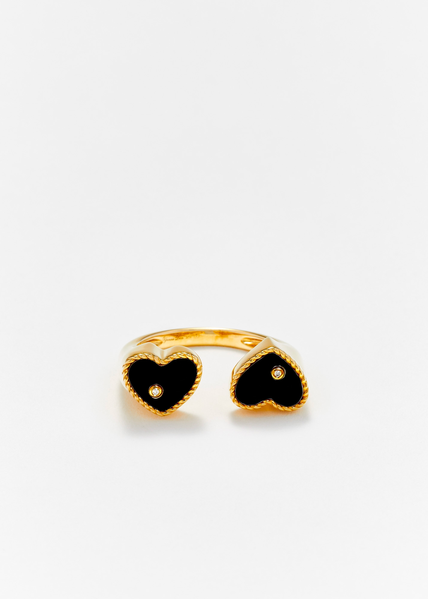 BAGUE TOI & MOI COEUR ONYX OR JAUNE