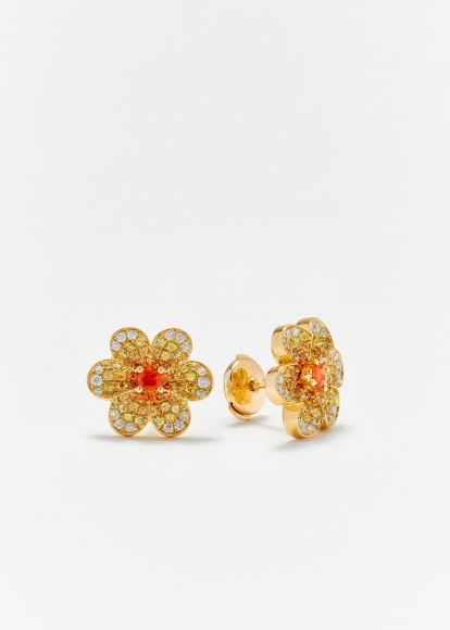 PAIRE DE PUCES DAISY OR JAUNE